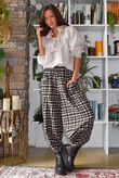 Jasper Plaid Brushed Cotton Shelby Barrel Pant Black